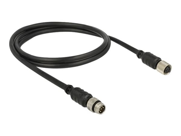 Navilock - GPS-kabel - 6 pin M8 han til 6 pin M8 hun - 1 m - sort