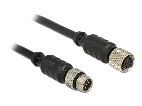 Navilock - GPS-kabel - 6-stifts M8 hann til 6-stifts M8 hunn - 1 m - svart