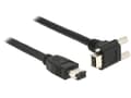 Miniatyrbild 3 av 3: Delock - Datakabel - Firewire IEEE1394 (i.LINK) - 6 pin FireWire hane till FireWire 800 hane - 2 m - svart - 90° kontakt