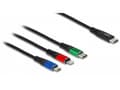 Miniatyrbilde 2 av 4: Delock 3 in 1 - Kun lade-kabel - USB hann til 24 pin USB-C, 2 x Apple Lightning hann - 30 cm - svart