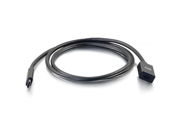 C2G 3ft USB-C to C 3.1 (Gen 1) Male to Female Extension Cable (5Gbps) - USB-forlengelseskabel - 24 pin USB-C (hann) til 24 pin USB-C (hunn) - USB 3.1