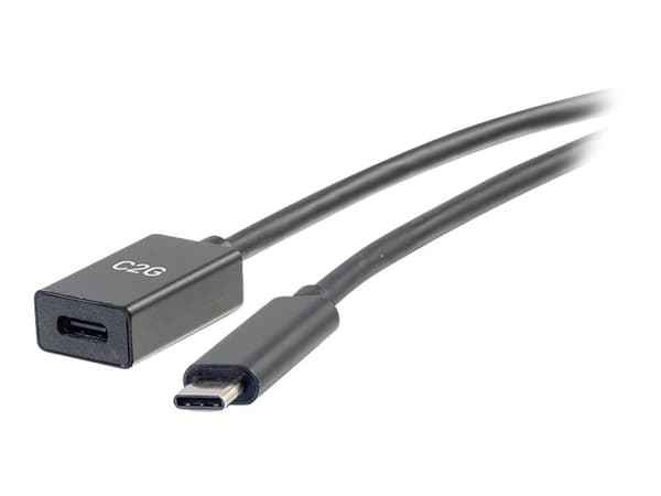 C2G 3ft USB-C to C 3.1 (Gen 1) Male to Female Extension Cable (5Gbps) - USB-forlengelseskabel - 24 pin USB-C (hann) til 24 pin USB-C (hunn) - USB 3.1