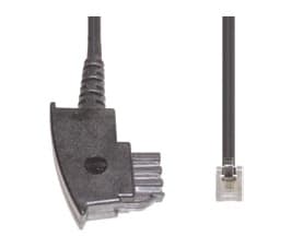 e+p T 44, 6 m, TAE, RJ-12 (6p4c), Transparent, Svart, Hankoppling, Hankoppling