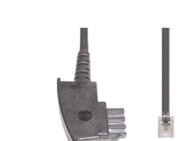 e+p T 170/6, 6 m, TAE, RJ-12 (6p4c), Transparent, Svart, Hankoppling, Hankoppling