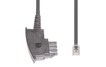 e+p T 78/15, 15 m, TAE, RJ-12 (6p4?), Svart, Hankontakt, Hankontakt