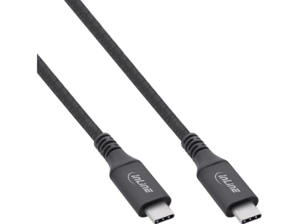 InLine 35906A, 0,5 m, USB C, USB C, USB4 Gen 3x2, 40 Gbit/s, Svart