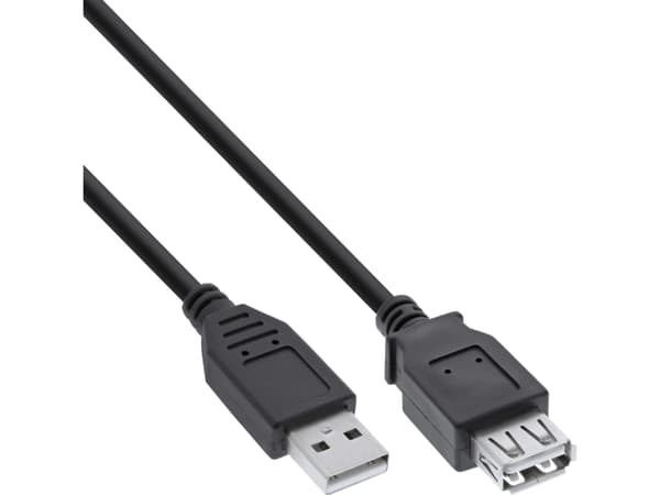 InLine 34602B, 2 m, USB A, USB A, USB 2.0, Svart