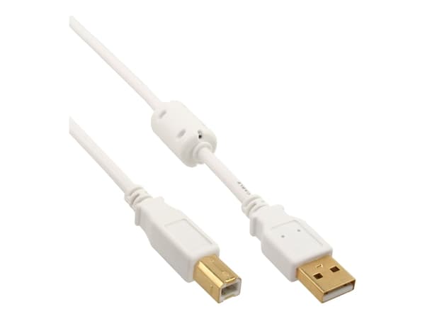 InLine 34515W, 1,5 m, USB A, USB B, USB 2.0, Hvid