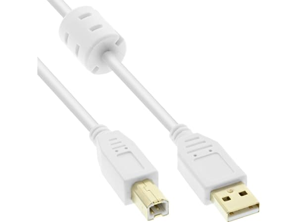 InLine 34515W, 1,5 m, USB A, USB B, USB 2.0, Hvid