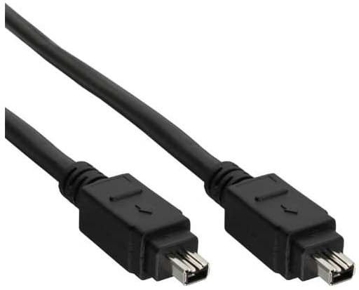 InLine FireWire M-M 3m, FireWire 400 (IEEE 1394/IEEE 1394a), 4-p, 4-p, Sort, Hanstik/Hanstik, 400 Mbit/s