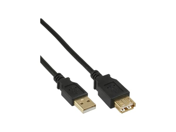 InLine 34615S, 1,5 m, USB A, USB A, USB 2.0, Svart