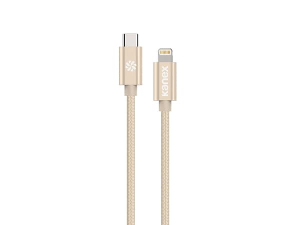 Kanex DuraBraid Premium - Lightning-kabel - 24 pin USB-C hann til Lightning hann - 1.2 m - gull - Power Delivery-støtte