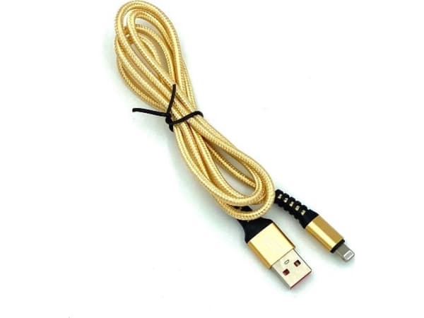Kabel USB Denmen USB-A - Lightning 1 m Złoty (29359)