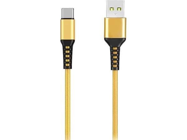 Kabel USB Denmen USB-A - USB-C 1 m Złoty (29358)