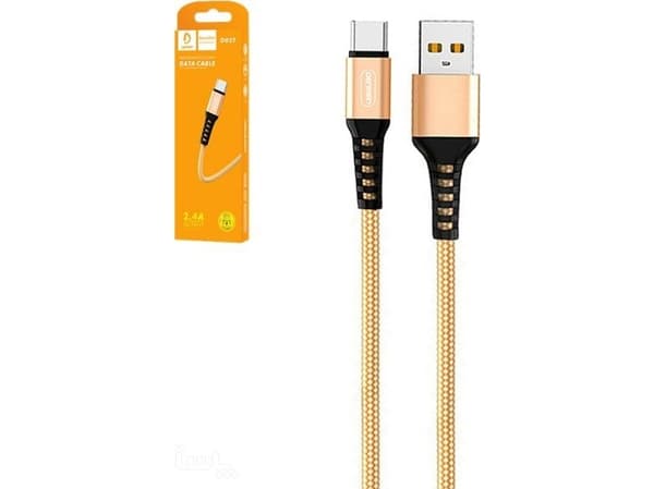 Kabel USB Denmen USB-A - USB-C 1 m Złoty (29358)