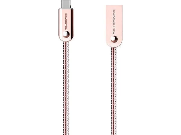 Somostel USB-A USB-kabel - microUSB 1 m Rosa (29029)