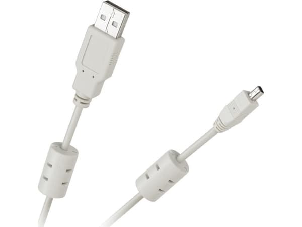 Cabletech USB-A - miniUSB USB-kabel 1,5 m Vit (KPO2856-1.5L)