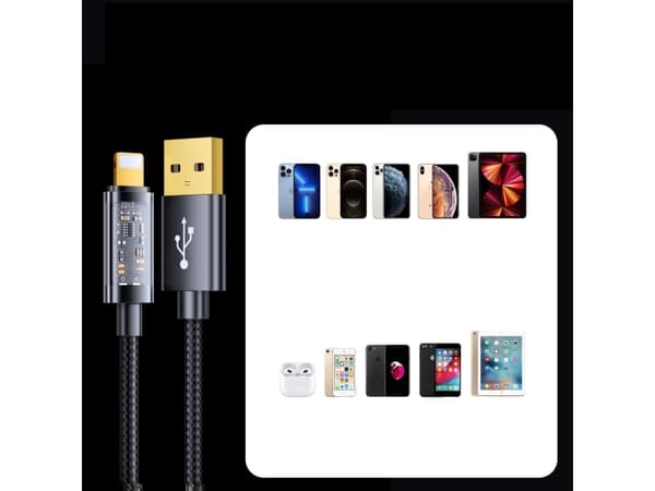 Joyroom USB - Lightning-kabel for lading / dataoverføring 2,4A 20W 1,2m blå (S-UL012A12)