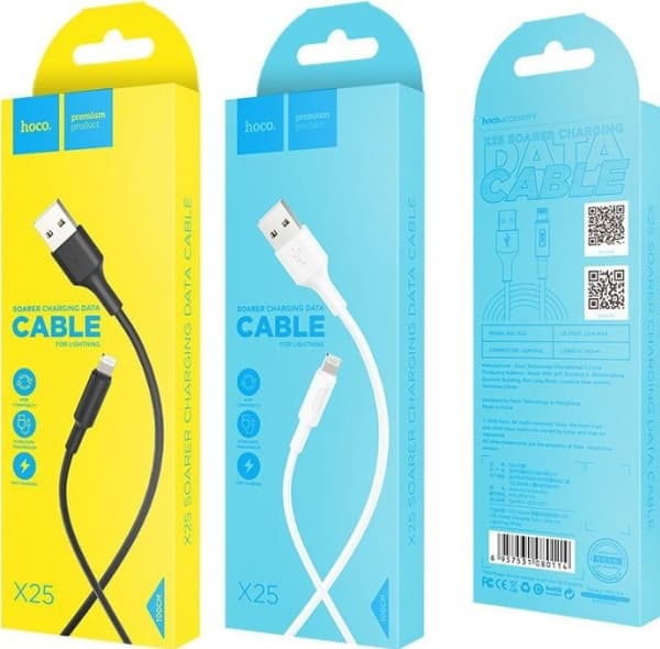 Hoco USB-A - microUSB-kabel 1 m vit (6957531080114)