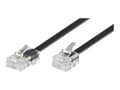 Miniatyrbild 1 av 2: goobay Western cable - Telefon/nätverkskabel - RJ-11/RJ-14 (hane) till RJ-45 (hane) - 10 m - platt - svart