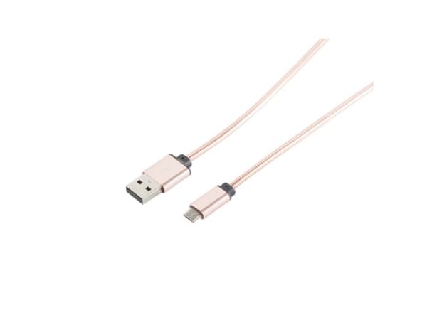 S/CONN 14-11002, 1 m, USB A, Micro-USB B, USB 2.0, 0,48 Gbit/s, Rose Gold