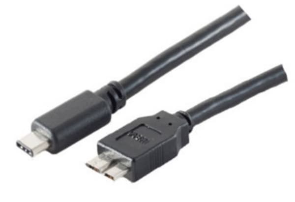 shiverpeaks BS77142-1.0, 1 m, USB C, Micro-USB B, USB 3.2 Gen 1 (3.1 Gen 1), 50 Gbit/s, Svart