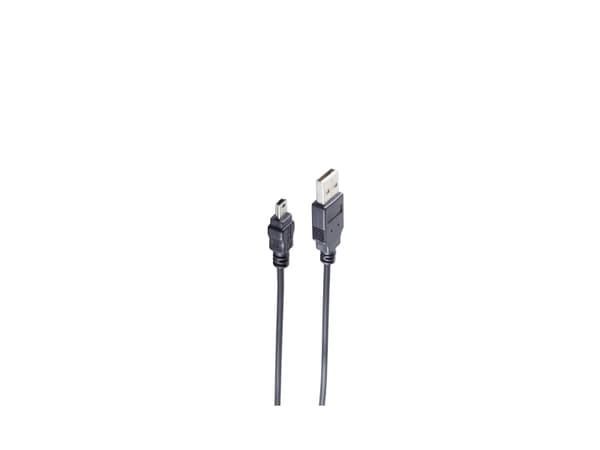 shiverpeaks BS14-16045, 3 m, USB A, Mini-USB B, USB 2.0, 0,48 Gbit/s, Svart