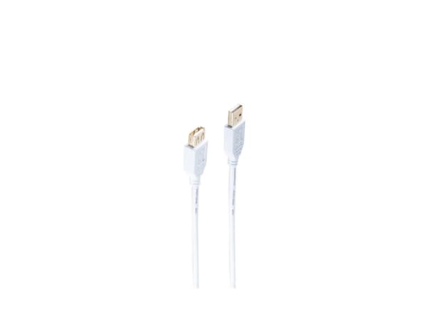 shiverpeaks BS77123-W, 3 m, USB A, USB A, USB 2.0, Vit
