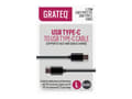 Miniatyrbild 1 av 5: GRATEQ - USB-kabel - 24 pin USB-C (han) til 24 pin USB-C (han) - 3 A - 2,25 m - sort