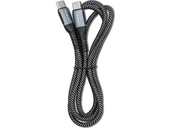 Qoltec - USB-kabel - 24 pin USB-C (hane) till 24 pin USB-C (hane) - USB 2.0 - 20 V - 5 A - 1 m - svart