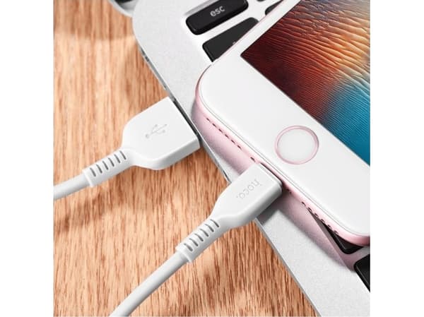 Kabel USB Partner Tele.com USB-A - Lightning 1 m Biały (6957531061151)