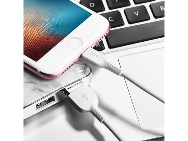 Kabel USB Partner Tele.com USB-A - Lightning 1 m Biały (6957531061151)