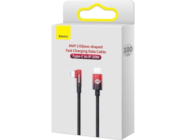 Baseus MVP 2 Elbow angled cable Power Delivery cable with side USB Type C/Lightning plug 1m 20W red (CAVP000220)