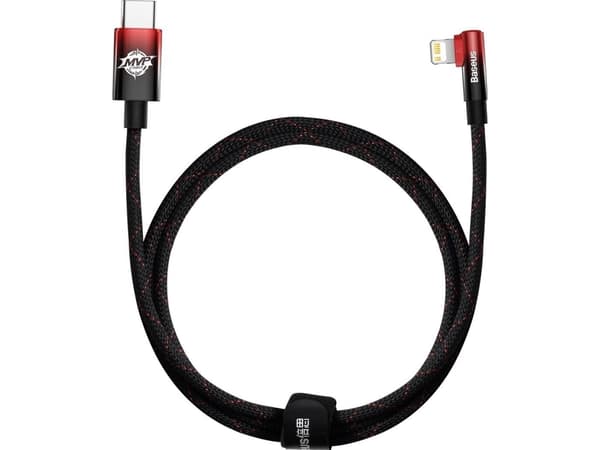Baseus MVP 2 Elbow angled cable Power Delivery cable with side USB Type C/Lightning plug 1m 20W red (CAVP000220)