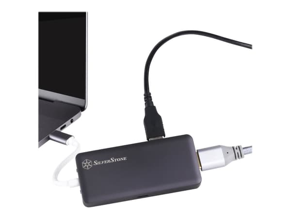 SilverStone EP14 - Hubb - 3 x USB 3.1 Gen 1 + 1 x HDMI + 1 x USB 3.1 Gen 1 (power delivery) - skrivbordsmodell