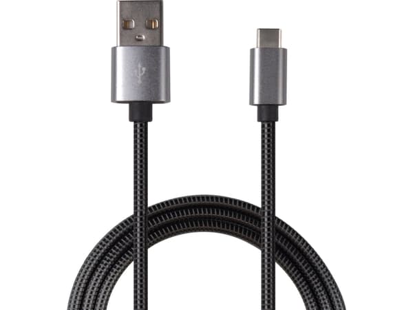 2GO 795812, 1 m, USB B, USB C, USB 3.2 Gen 1 (3.1 Gen 1), Grå