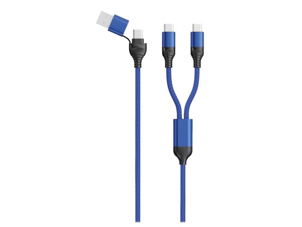 2GO 797366, 1,2 m, USB A/USB C, 2 x USB C, Sort, Blå