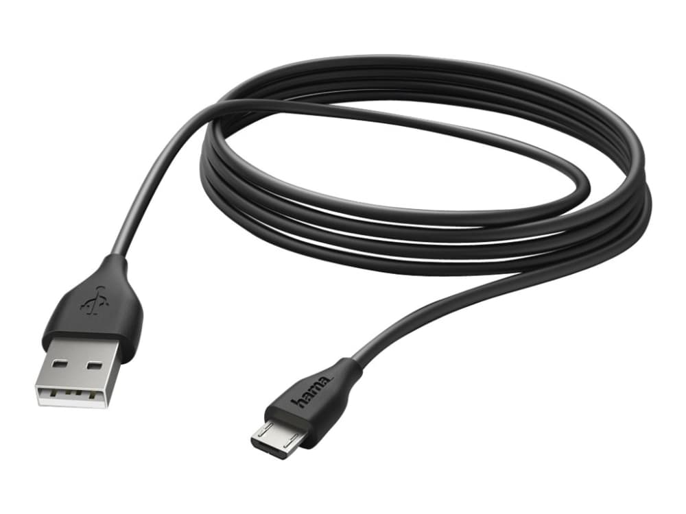 Hama Prime Line - USB-kabel - USB (P) till mikro-USB typ B (P) - USB 2.0 - 3 m - svart