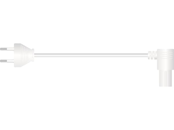 Sinox i-Media - Strømkabel - 2-polet (han) til IEC 60320 C7 vinklet - 230 V - 2.5 A - 1.5 m - hvid