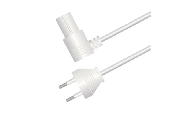 Sinox i-Media - Strømkabel - 2-polet (han) til IEC 60320 C7 vinklet - 230 V - 2.5 A - 1.5 m - hvid