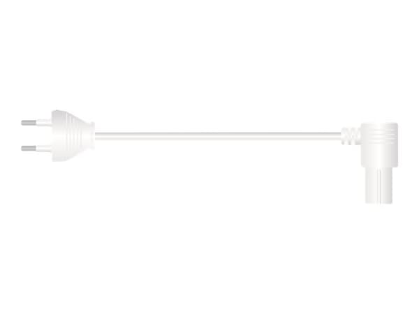 Sinox i-Media - Strømkabel - 2-polet (han) til IEC 60320 C7 vinklet - 230 V - 2.5 A - 1.5 m - hvid