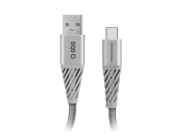SBS TECABLEUNRETCK, 1,5 m, USB A, USB C, Sølv