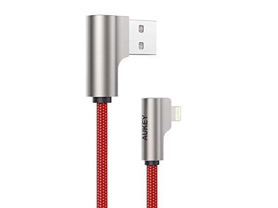 CB-AL01 Red OEM nylon USB - Lightning cable | 2m | 90 degree prongs | MFi certification