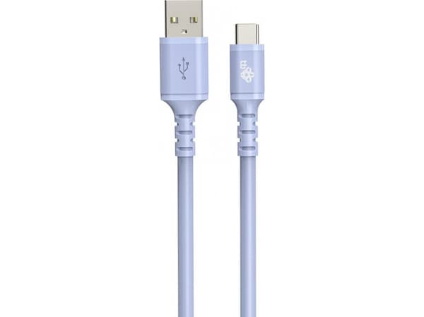 USB-USB-C-kabel 1m. silikon lilla