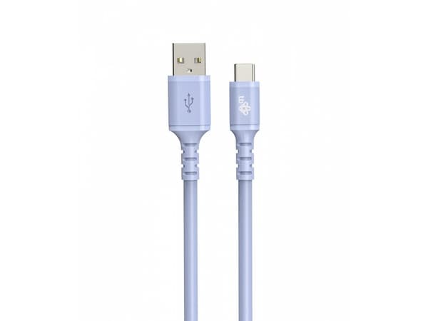 USB-USB-C-kabel 1m. silikon lilla