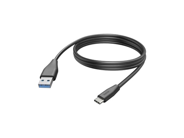 Hama 00201597, 3 m, USB C, USB A, USB 2.0, 0,48 Gbit/s, Svart