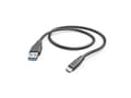 Miniatyrbilde 1 av 2: Hama 00201595, 1,5 m, USB A, USB C, USB 2.0, 0,48 Gbit/sek., Sort