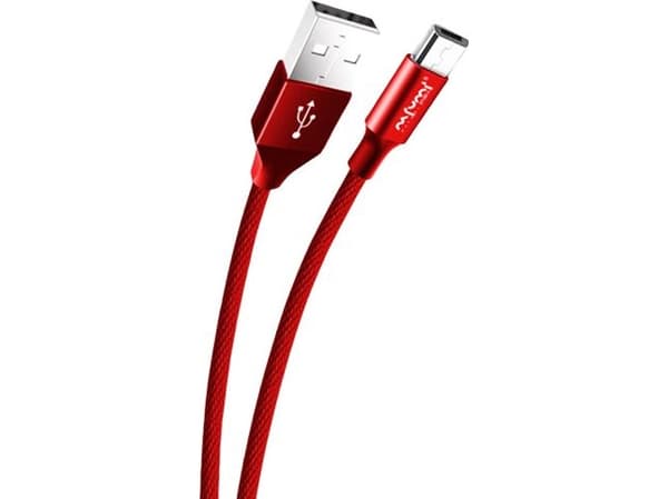 Nafumi USB-A - microUSB-kabel 0,3 m Röd (25905)