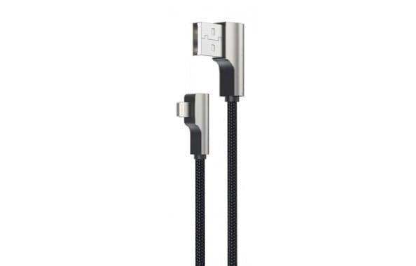 CB-AL04 Musta OEM-nylon USB - Lightning-kaapeli | 1m | 90 asteen pistokkeet | MFi-sertifiointi | MFi-sertifiointi