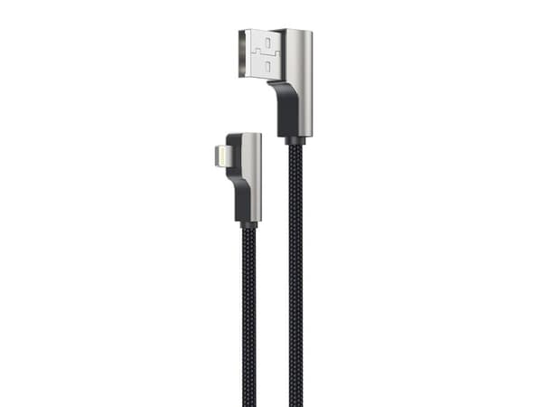 CB-AL04 Musta OEM-nylon USB - Lightning-kaapeli | 1m | 90 asteen pistokkeet | MFi-sertifiointi | MFi-sertifiointi